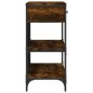 vidaXL Mesa consola cajones estantes madera ingeniería roble ahumado vidaXL Mesa consola cajones estantes madera ingeniería roble ahumado