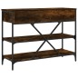vidaXL Mesa consola cajones estantes madera ingeniería roble ahumado vidaXL Mesa consola cajones estantes madera ingeniería roble ahumado