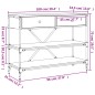 vidaXL Mesa consola cajones estantes madera ingeniería roble ahumado vidaXL Mesa consola cajones estantes madera ingeniería roble ahumado