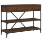 vidaXL Mesa consola cajones estantes madera de ingeniería roble marrón vidaXL Mesa consola cajones estantes madera de ingeniería roble marrón