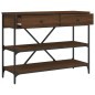 vidaXL Mesa consola cajones estantes madera de ingeniería roble marrón vidaXL Mesa consola cajones estantes madera de ingeniería roble marrón
