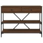 vidaXL Mesa consola cajones estantes madera de ingeniería roble marrón vidaXL Mesa consola cajones estantes madera de ingeniería roble marrón