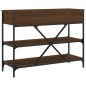 vidaXL Mesa consola cajones estantes madera de ingeniería roble marrón vidaXL Mesa consola cajones estantes madera de ingeniería roble marrón