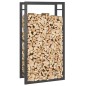 vidaXL Leñero de acero negro mate 50x28x94 cm vidaXL Leñero de acero negro mate 50x28x94 cm