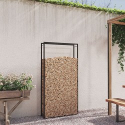 vidaXL Leñero de acero negro mate 110x28x214 cm