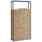 vidaXL Leñero de acero negro mate 110x28x214 cm vidaXL Leñero de acero negro mate 110x28x214 cm