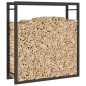 vidaXL Leñero de acero negro mate 80x28x86 cm vidaXL Leñero de acero negro mate 80x28x86 cm