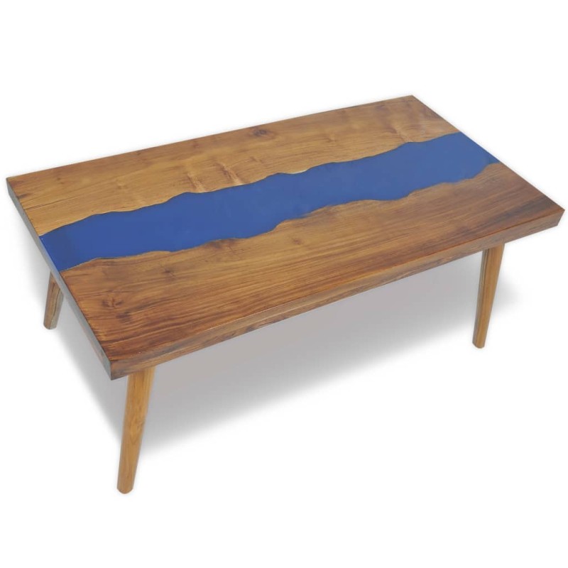 vidaXL Mesa de centro teca y resina 100x50x40 cm vidaXL Mesa de centro teca y resina 100x50x40 cm