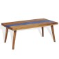 vidaXL Mesa de centro teca y resina 100x50x40 cm vidaXL Mesa de centro teca y resina 100x50x40 cm