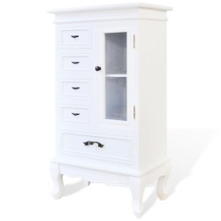 vidaXL Mueble de 5 cajones y 2 estantes blanco