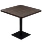 vidaXL Mesa bar bistró MDF y acero cuadrada fresno oscuro 80x80x75 cm  