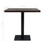 vidaXL Mesa bar bistró MDF y acero cuadrada fresno oscuro 80x80x75 cm  