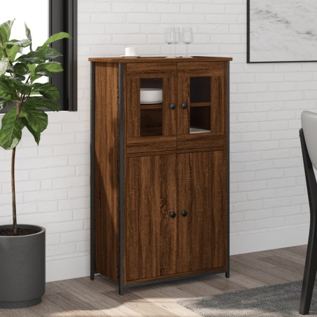 vidaXL Aparador alto madera contrachapada roble marrón 62x32x106,5 cm