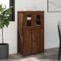 vidaXL Aparador alto madera contrachapada roble marrón 62x32x106,5 cm