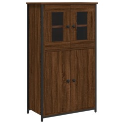 vidaXL Aparador alto madera contrachapada roble marrón 62x32x106,5 cm