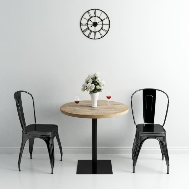 vidaXL Mesa de bar bistró MDF y acero redonda 80x75 cm color roble vidaXL Mesa de bar bistró MDF y acero redonda 80x75 cm color roble