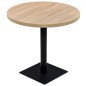 vidaXL Mesa de bar bistró MDF y acero redonda 80x75 cm color roble vidaXL Mesa de bar bistró MDF y acero redonda 80x75 cm color roble
