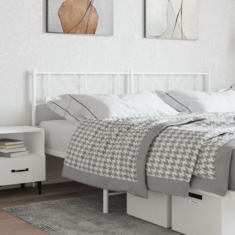 vidaXL Cabecero de metal blanco 200 cm vidaXL Cabecero de metal blanco 200 cm