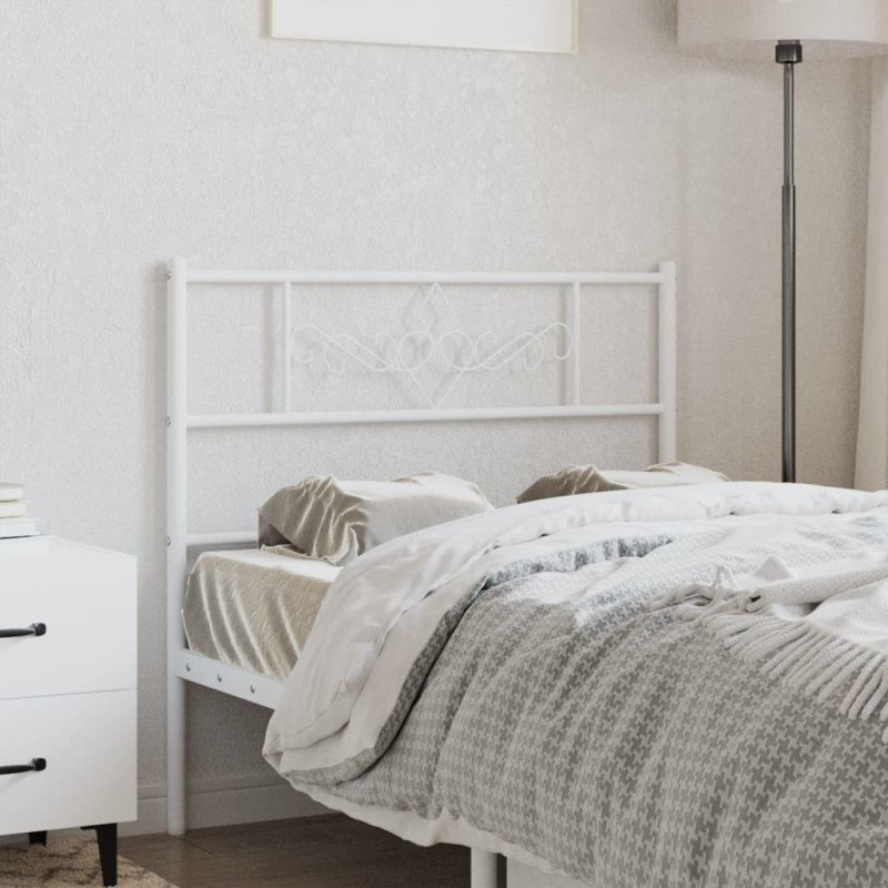 vidaXL Cabecero de metal blanco 107 cm vidaXL Cabecero de metal blanco 107 cm