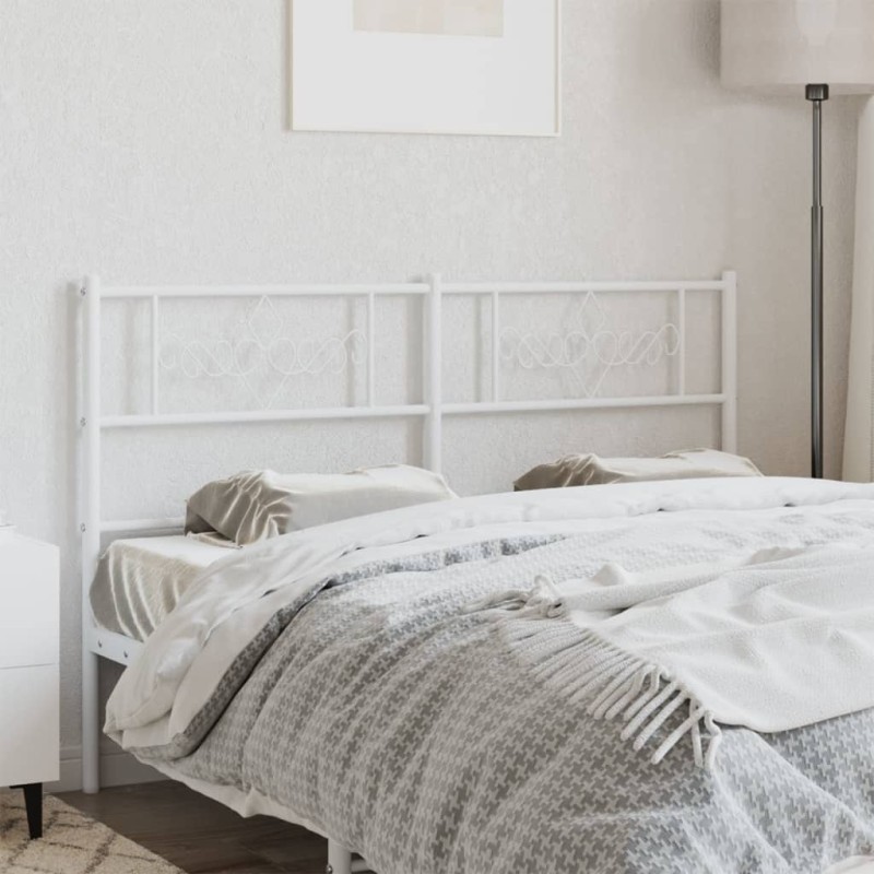 vidaXL Cabecero de metal blanco 150 cm vidaXL Cabecero de metal blanco 150 cm