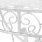 vidaXL Mesa auxiliar vintage metal semicircular 72x36x74 cm plateada vidaXL Mesa auxiliar vintage metal semicircular 72x36x74 cm plateada