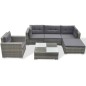 vidaXL Set de sofás de jardín 6 piezas y cojines ratán sintético gris