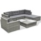 vidaXL Set de sofás de jardín 6 piezas y cojines ratán sintético gris