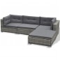 vidaXL Set de sofás de jardín 6 piezas y cojines ratán sintético gris