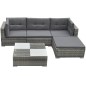 vidaXL Set de sofás de jardín 5 piezas y cojines ratán sintético gris vidaXL Set de sofás de jardín 5 piezas y cojines ratán sintético gris