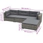 vidaXL Set de sofás de jardín 5 piezas y cojines ratán sintético gris vidaXL Set de sofás de jardín 5 piezas y cojines ratán sintético gris