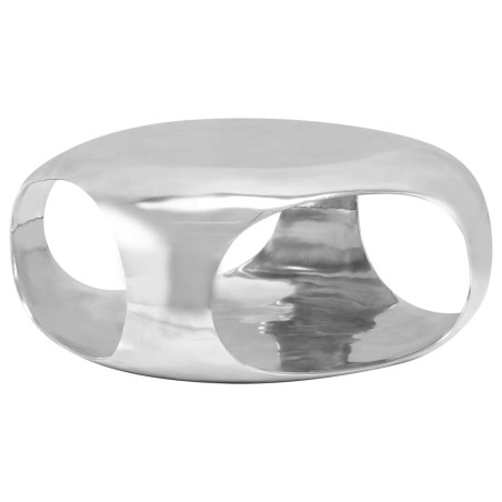 vidaXL Mesa de centro de aluminio fundido 70x70x32 cm plateado