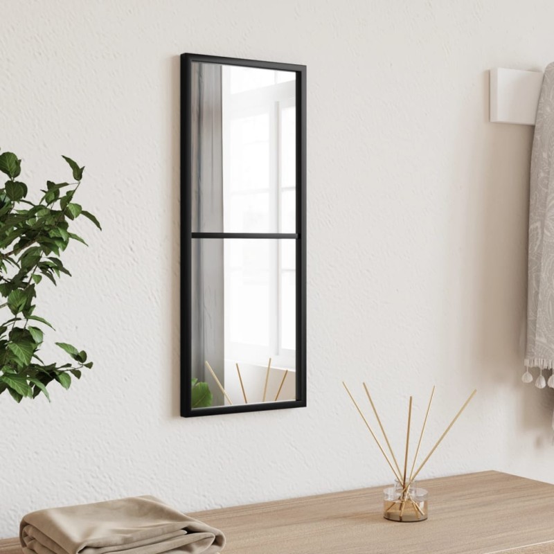 vidaXL Espejo de pared rectangular de hierro negro 20x50 cm vidaXL Espejo de pared rectangular de hierro negro 20x50 cm