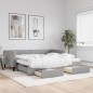 vidaXL Sofá cama nido con cajones tela gris claro 100x200 cm vidaXL Sofá cama nido con cajones tela gris claro 100x200 cm