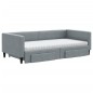 vidaXL Sofá cama nido con cajones tela gris claro 100x200 cm vidaXL Sofá cama nido con cajones tela gris claro 100x200 cm