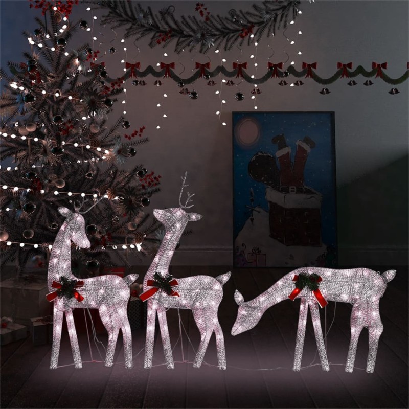 vidaXL Familia renos de Navidad malla dorada blanco cálido 270x7x90 cm vidaXL Familia renos de Navidad malla dorada blanco cálido 270x7x90 cm