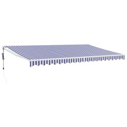 vidaXL Toldo retráctil automático azul y blanco 5x3 m