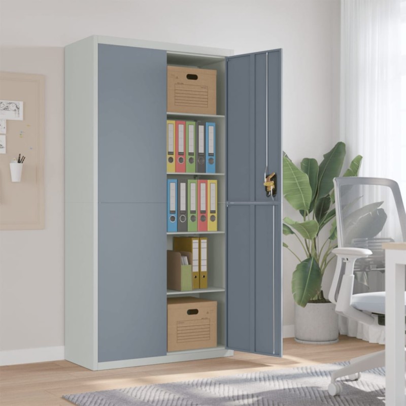 vidaXL Armario archivador acero gris claro y gris oscuro 90x40x180 cm vidaXL Armario archivador acero gris claro y gris oscuro 90x40x180 cm
