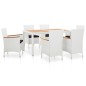 vidaXL Juego de comedor de jardín 7 piezas ratán sintético blanco vidaXL Juego de comedor de jardín 7 piezas ratán sintético blanco