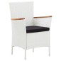 vidaXL Juego de comedor de jardín 7 piezas ratán sintético blanco vidaXL Juego de comedor de jardín 7 piezas ratán sintético blanco
