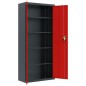 vidaXL Armario archivador de acero gris antracita y rojo 90x40x200 cm