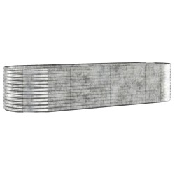vidaXL Jardinera arriate acero recubrimiento polvo plata 322x100x68 cm