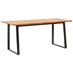 vidaXL Set comedor jardín 7 pzas ratán sintético y madera acacia gris
