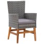 vidaXL Set comedor jardín 7 pzas ratán sintético y madera acacia gris vidaXL Set comedor jardín 7 pzas ratán sintético y madera acacia gris