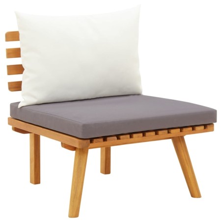 vidaXL Silla de jardín con cojines madera maciza de acacia