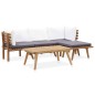 vidaXL Juego de muebles de jardín 5 pzas madera maciza de acacia vidaXL Juego de muebles de jardín 5 pzas madera maciza de acacia
