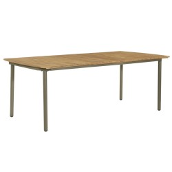 vidaXL Set de comedor de jardín 9 pzas madera maciza de acacia y acero