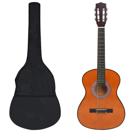 vidaXL Set de guitarra clásica para niños principiantes 8 pzas 3/4 36"    