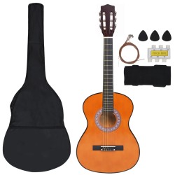 vidaXL Set de guitarra clásica para niños principiantes 8 pzas 3/4 36"    