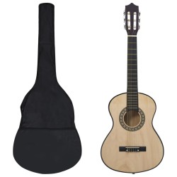 vidaXL Set de guitarra clásica para niños principiantes 8 pzas 1/2 34"    