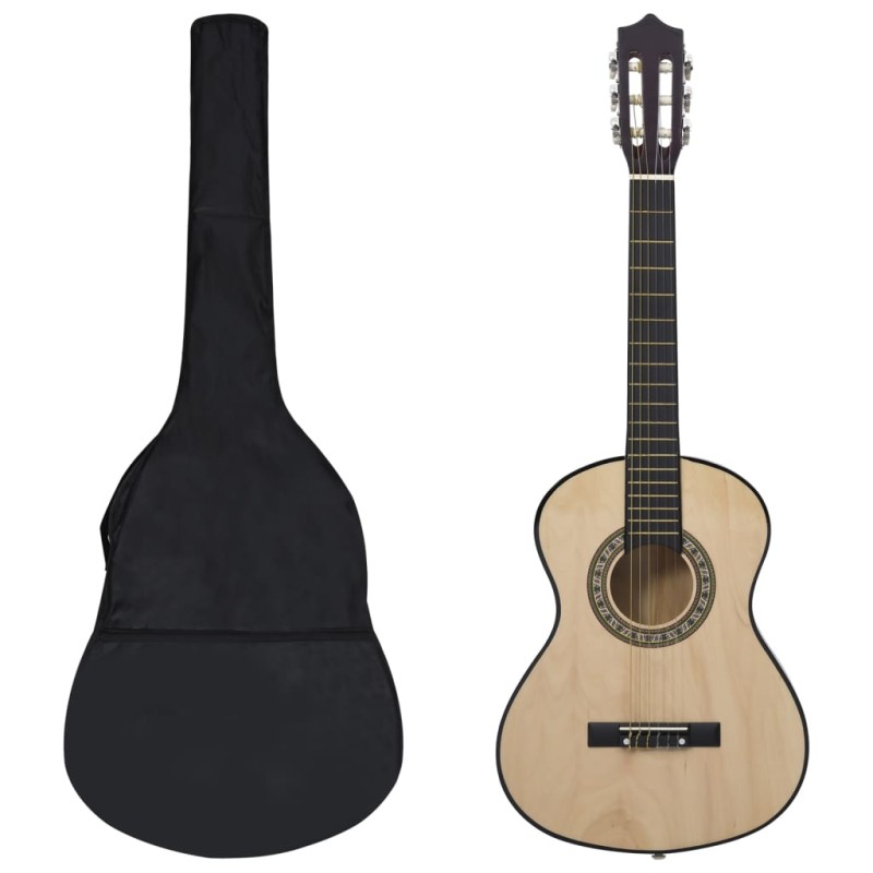 vidaXL Set de guitarra clásica para niños principiantes 8 pzas 1/2 34"    